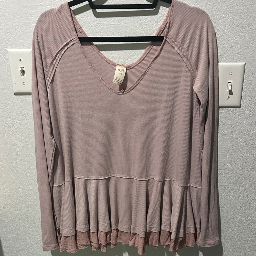 We The Free Mauve Long Sleeve Blouse